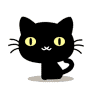 Кошки и котята Чёрный котёнок шевелит ушками и мяукает аватар