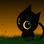 Кошки и котята Чёрный котик с жёлтыми глазами аватар
