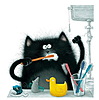 Кошки и котята Киса готовится чистить зубы аватар