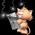 Кошки и котята Котик читает газету аватар