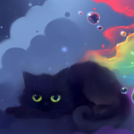 Кошки и котята Черный котенок на фоне облаков аватар
