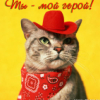 Кошки и котята Ты мой герой! Кот в красной шляпе аватар