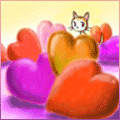 Кошки и котята Кошка среди сердечек аватар