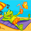 Крокодилы, лягушки, змеи, черепахи Лягушонок отдыхает на пляже с коктейлем и музыкой аватар