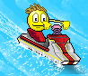 Лето Смайлик летит на мотоцикле по водной глади аватар