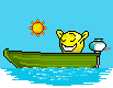 Лето Смайлик в солнечный день на лодке аватар