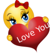 Любовь, люблю, целую Я Люблю Тебя Девочка-смайлик с сердечком аватар
