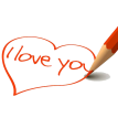 Любовь, люблю, целую Я Люблю Тебя Надпись на сердце красным карандашом аватар