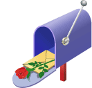Любовь, люблю, целую Письмо с розой в почновом ящике аватар