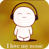 История и повседневность i love my music (человечек в наушниках) аватар