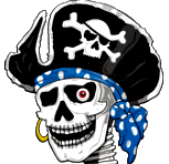 История и повседневность Пиратский череп в шляпе и с серьгой аватар