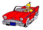 Машины, техника Машина красная управляется Симпсоном аватар
