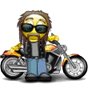 Машины, техника Смайлик-байкер с мотоциклом аватар