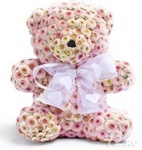 Медведи Мишка с белым бантиком сделанный из розовых и белых ромашек аватар