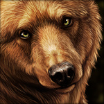 Медведи Бурый медведь на черном фоне. художник darkicewolf аватар
