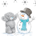 Медведи Мишки и снеговик, снег идет аватар