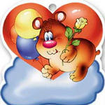 Медведи Мишка с шариками и цветочком аватар