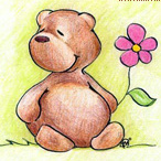 Медведи Медвежонок с цветком аватар
