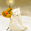 Медведи Белый полярный медведь умка сидит на снегу ( i love you) аватар