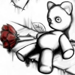 Медведи Грустный мишка с розой аватар