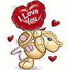 Медведи Мишка с шариком с надписью i love you аватар