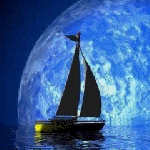 Море Парусная лодка освещанна светом луны аватар
