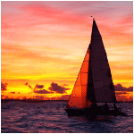 Море Парусник плывет по морю на фоне вечернего неба аватар