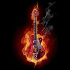 Музыка и танцы Гитара пылающая в огне аватар
