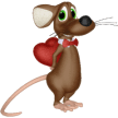 Мышки, хомяки Мышка с сердечком за спиной аватар