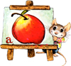 Мышки, хомяки Мышка нарисовала яблоко аватар