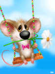 Мышки, хомяки Мышонок с цветком поздравляет с праздником аватар