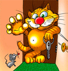 Мышки, хомяки Полосатый кот с ключами от квартиры и мышка аватар