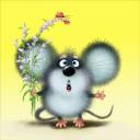Мышки, хомяки Мышонок с цветком аватар