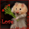 Мышки, хомяки Влюбленный хомяк с цветами аватар