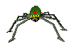 Насекомые, жучки, паучки Зеленый паук с красной точечкой покачивается аватар