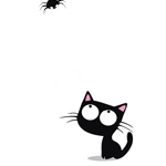 Насекомые, жучки, паучки Котенок внимательно следит за пауком аватар
