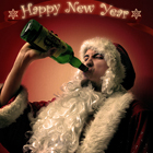Новый год и Рождество Happy new year, дед мороз с бутылкой аватар