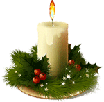 Новый год и Рождество Горящая праздничная свеча аватар