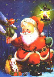 Новый год и Рождество Санта с фонариком аватар