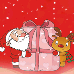Новый год и Рождество Санта-клаус с оленем принесли подарки аватар