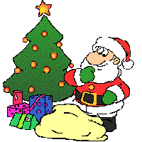 Новый год и Рождество Дед Мороз выкладывает подарки под елку аватар
