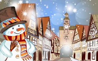 Новый год и Рождество Снеговик в ожидании Нового года гуляет по городу аватар