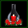 Новый год и Рождество Горит новогодняя свеча за стеклом аватар