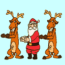 Новый год и Рождество Санта танцует с оленями аватар