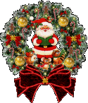 Новый год и Рождество Дед мороз в ёлочной гирлянде стоит на бантике аватар