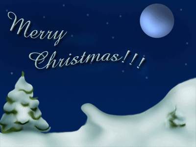 Новый год и Рождество Merry Christmas!. Ель, снег, луна аватар