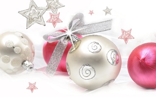 Новый год и Рождество С Новым годом! Елочные шарысеребристые и розовые аватар