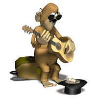 Обезьяны Обезьяна играя на гитаре собирает на жизнь аватар