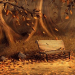 Осень Скамейка в осеннем лесу аватар