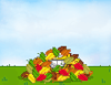 Осень Смайлик прыгает в куче осенней листвы аватар